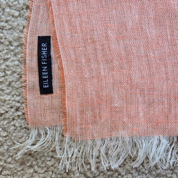 NWOT Eileen Fisher Linen Scarf Pink - Picture 3 of 8